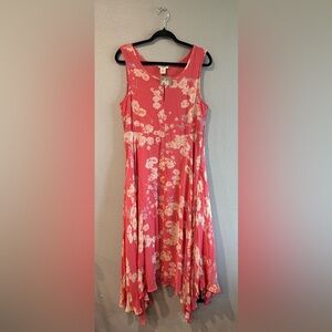 Sundance Asymmetrical Coral Floral Dress
